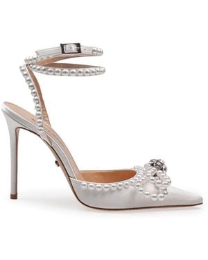 Mach &amp; Mach Mach & Mach Satin Double Bow Pumps - Metallic