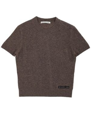 T By Alexander Wang T-Shirt With Logo - Brown