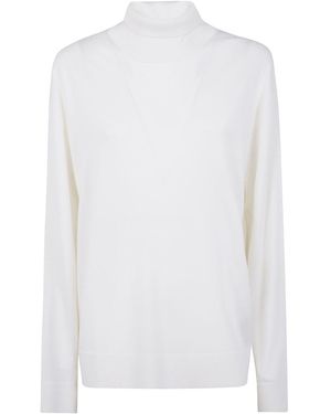 Laneus Knitted Turtleneck Clothing - White