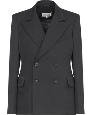 Maison Margiela Four-Stitch Wool Blazer - Black