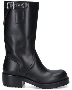 Dries Van Noten Leather Boots - Black