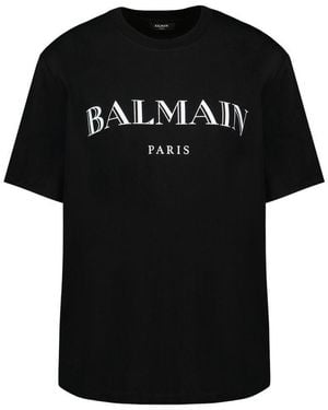Balmain Vintage Print Reg Fit T-shirt - Black