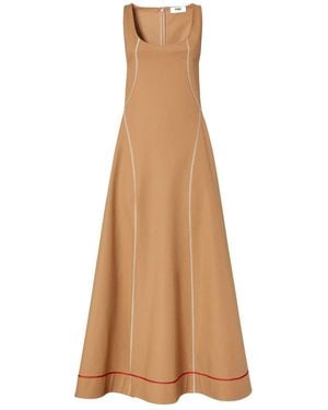 Fendi Dark Cotton Dress - Natural