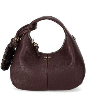 Ganni Chicory Coffee Mini Hobo Bag - Brown
