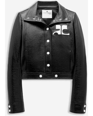 Courreges Vinyl Biker Jacket - Black