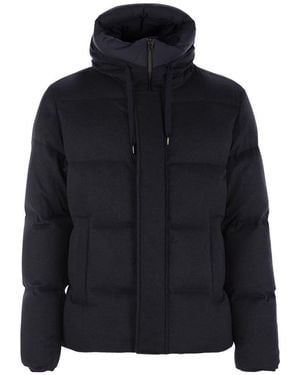Herno Bomper Uin Cashmere And Silk Down Jacket - Blue