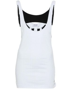 The Attico Layered Cotton Tank Top - Black