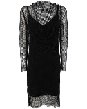 【関税&送料込み】Max Mara Vezzo Mini Dress With Rhineston Max Mara Vezzo Mini Dress With Rhinestones in Black | Lyst