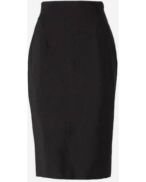 Mugler Tailored Midi Skirt - Black