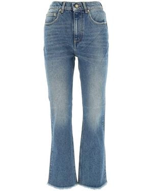 Golden Goose Embroidered Patch Cropped Jeans - Blue
