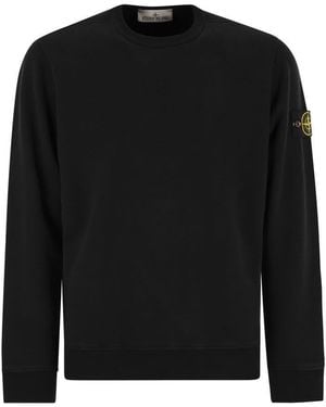 Stone Island Crewneck Sweatshirt With Badge - Black