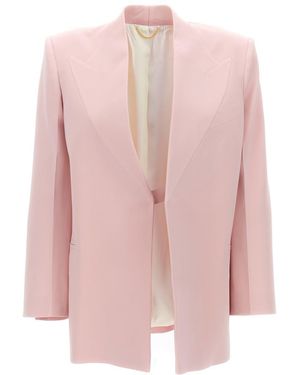 Victoria Beckham Single-Breasted Blazer Jacket - Pink