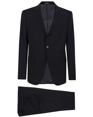 Emporio Armani Wool Single-Breasted Suit - Blue
