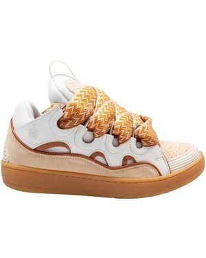 Lanvin Leather, Fabric, And Suede Sneakers - Pink