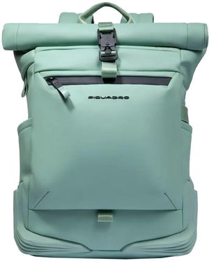 Piquadro Roll-top Backpack For Pc And Ipad Bags - Green