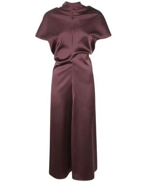 DR. HOPE Bias Cut Satin Dress Clothing - Purple