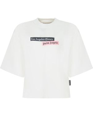 Palm Angels T-Shirt Los Angeles Times - White