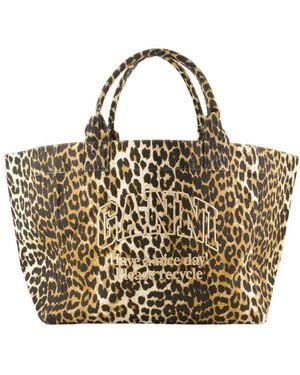 Ganni Xxl Shopper Bag - Metallic