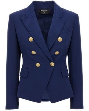 Balmain 'chiocciola' Blazer - Blue