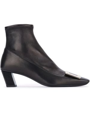 ショートブーツ・ブーティ Roger Vivier Roger Vivier Tres Vivier Polly 45 Boots ROGER VIVIER Très Vivier Polly 45 buckled suede ankle boots