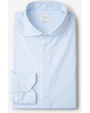 Traiano Milano Striped Motif Shirt - Blue