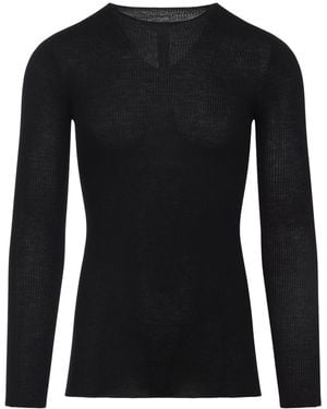 Rick Owens Ribbed Round Neck Clothing - Black
