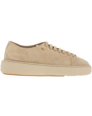 Santoni Suede Sneakers - Natural