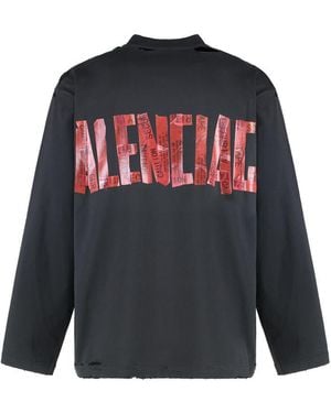 【BALENCIAGA】Tbilisi Long Sleeve T-shirt Large Fit in Black Men's Tbilisi Long Sleeve T-shirt Large Fit in Black