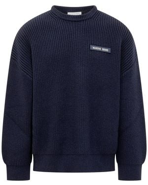 Marine Serre Jersey With Logo - Blue