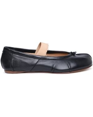 Maison Margiela 'tabi' Black Nappa Ballet Flats - Blue