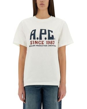 A.P.C. T-Shirt With Print - White