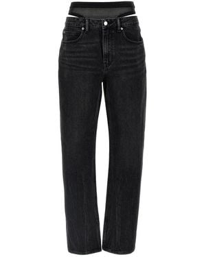 Alexander Wang Slit Hem Prestyle Hotfix Mesh Undie' Jeans - Black