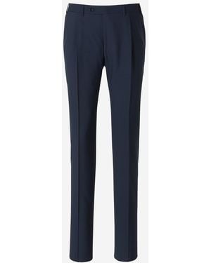 Canali Wool Pleated Pants - Blue