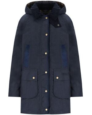 Barbour Bower Wax Hooded Jacket - Blue