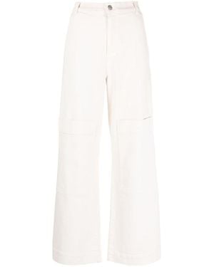 P.A.R.O.S.H. Multiple-Pockets High-Waisted Pants - White