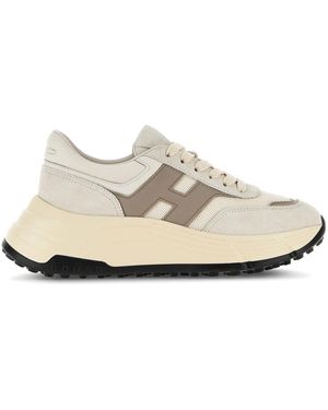 Hogan Trainers With Padded Ankle And Logo Accents - White