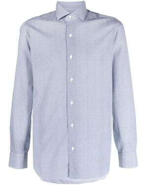 Barba Napoli Printed Shirt - Blue