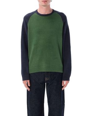 Stussy Colorblocked Raglan Jumper - Green
