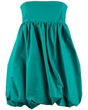 Alberta Ferretti Stretch Poplin Bustier Minidress - Blue
