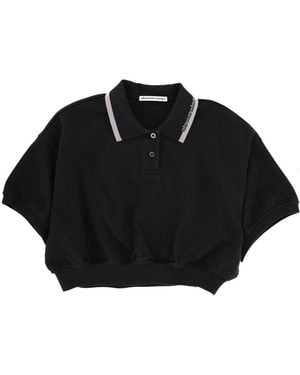 T By Alexander Wang Cotton Polo - Black