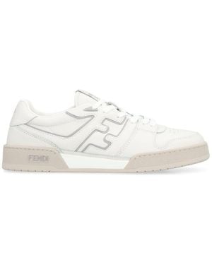 Fendi Match Leather Low-Top Sneakers - White