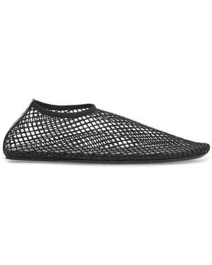 Christopher Esber Mesh Ballerina Flats With Micro Crystals - Gray