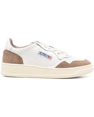 Autry Medalist Sneakers In Leather With Suede Inserts - White