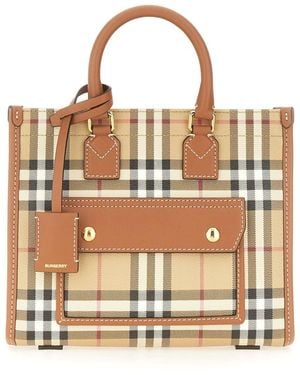 Burberry Mini "Freya" Tote Bag - Brown