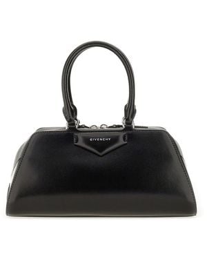 Givenchy "Antigona East-West" Small Leather Box Bag - Black