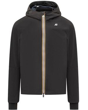 K-Way Jacket With Hood And Zip - Black