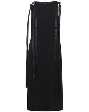 Simone Rocha Bow Ribbon Midi Dress - Black