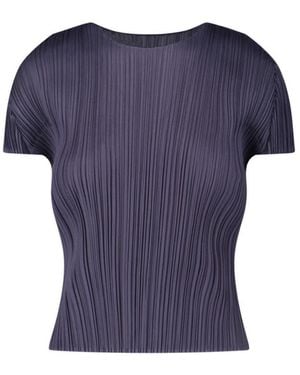 Pleats Please Issey Miyake Pleated T-Shirt - Blue