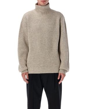 Lemaire Yak Alpaca High Neck Sweater - Gray