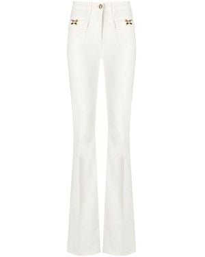 Elisabetta Franchi Ivory Cotton Jeans - White